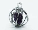 Pendant Rough Amethyst in Cage