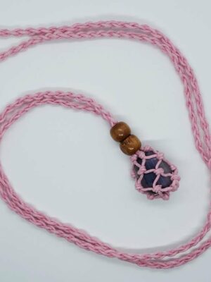 Necklace Woven For Tumble Pink Small (Tumble Stone Not Included)