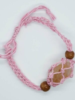 Bracelet Woven For Tumble Pink (Tumble Stone Not Included)