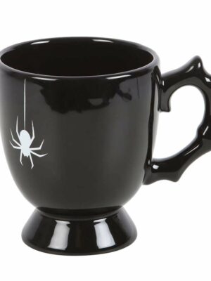 Teacup Ceramic Black Spider