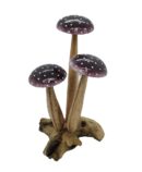 Mushroom Wooden Purple 18cm