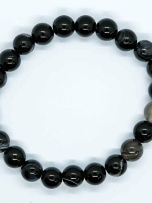 Bracelet Stripe Agate Black