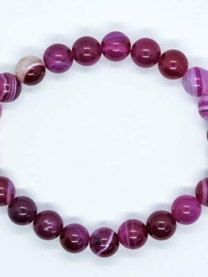 Bracelet Stripe Agate Pink