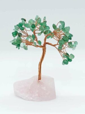 Tree Chip Aventurine on Rose Quartz