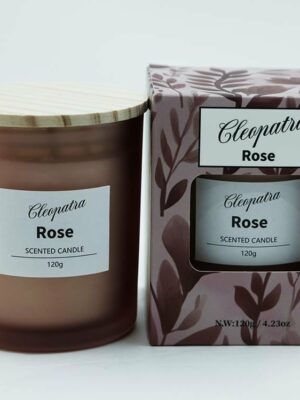 Candle W/Crystal Rose 120g