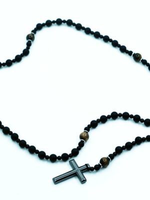 Rosary Bead Onyx With Cross