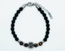 Bracelet Onyx Maltese Cross
