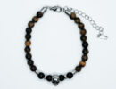 Bracelet Tiger Eye With Skull