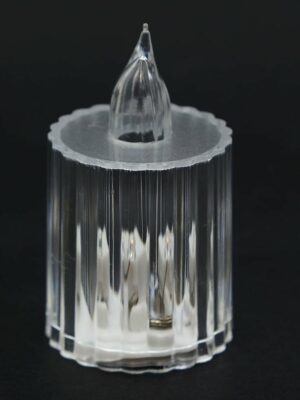 LED Candle Acrylic Ribbed 4X6cm
