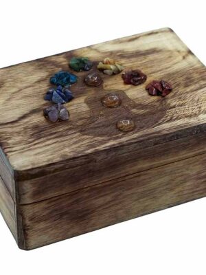 Box Wooden Chakra Stones