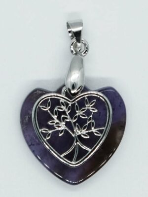 Pendant Flower Heart Amethyst