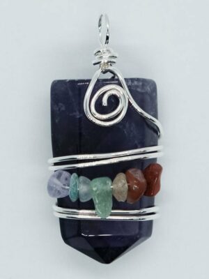 Pendant Point Chips Wired Amethyst