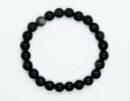 Bracelet 8mm Bead Silver Obsidian