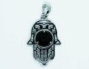 Pendant Fatima Hand Obsidian