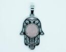 Pendant Fatima Hand Rose Quartz