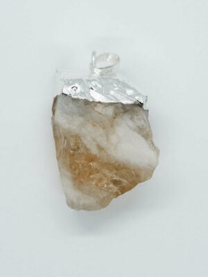 Pendant Rough Citrine Silver Plated