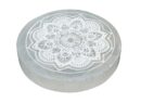 Selenite Disc Flower Etching