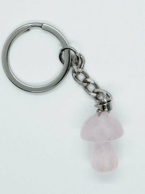 Keyring Mushroom Rose Quartz