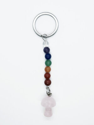 Keyring Mushroom Rose Quartz