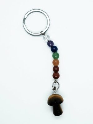 Keyring Mushroom Tiger Eye Chakra