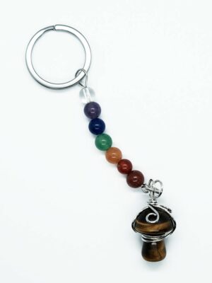 Keyring Mushroom Tiger Eye