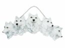 Hanging 5 White Wolves Heads