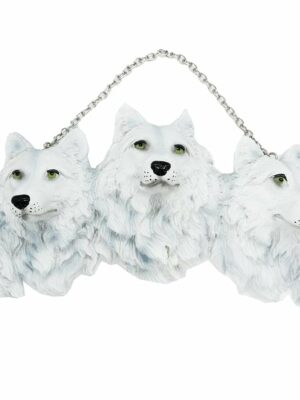 Hanging 5 White Wolves Heads