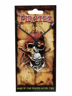 Pewter Pendant Skull Anchor