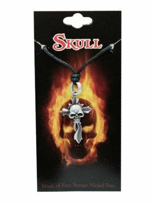 Pewter Pendant Skull on Cross