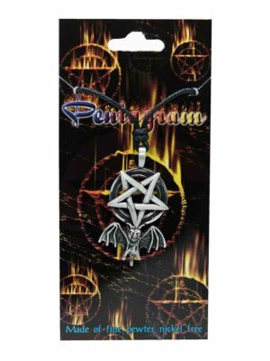 Pewter Pendant Pentagram Bat