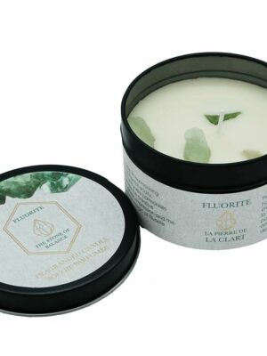 Candle Tin With Fluorite