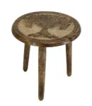 Stool Wooden Tree of Life 12"