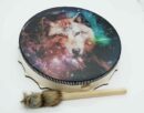 Shamanic Drum Wolf 25cm