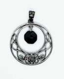 Pendant Circle Faceted Obsidia