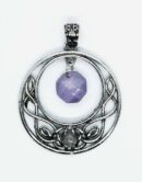 Pendant Circle Faceted Amethyst