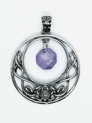 Pendant Circle Faceted Amethyst