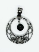 Pendant Circle Obsidan Bead