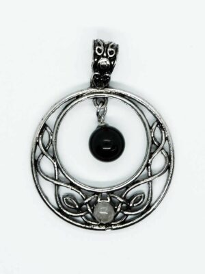 Pendant Circle Obsidan Bead