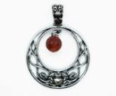 Pendant Circle Carnelian Bead