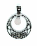 Pendant Circle Rose Qz Bead