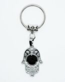 Keyring Fatima Hand Obsidian