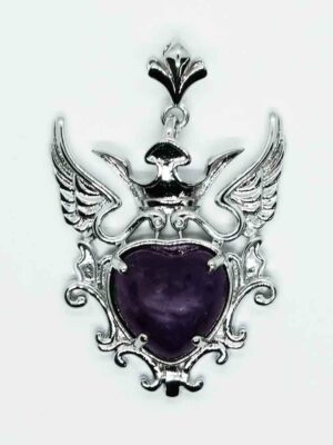 Pendant Heart With Wings Amethyst