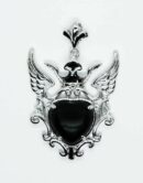 Pendant Heart  Wings Obsidian
