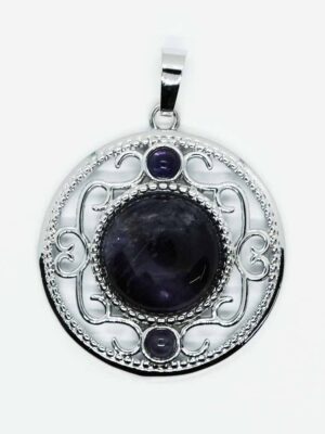 Pendant Round Lacy Amethyst