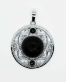 Pendant Round Lacy Obsidian