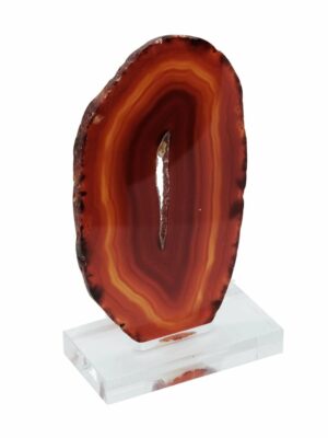 Agate Slice On Base Red 8cm