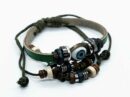Bracelet Leather Evil Eye Green