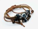 Bracelet Leather Evil Eye Natural