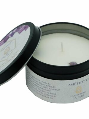 Candle Tin with Amethyst 8x5cm