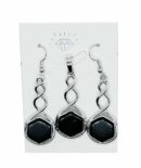 Pendant-Earring Set Hex Obsidian